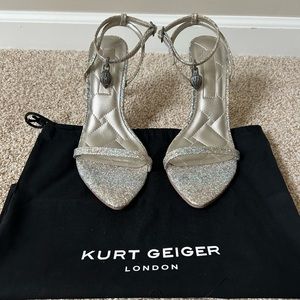 Kurt Geiger London Shoreditch sandal. Size 9.5. Sparkly metallic